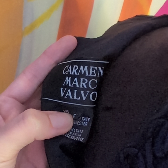 Carmen Marc Valvo Black Sleeveless Fitted Embellished Blouse - Picture 2 of 3